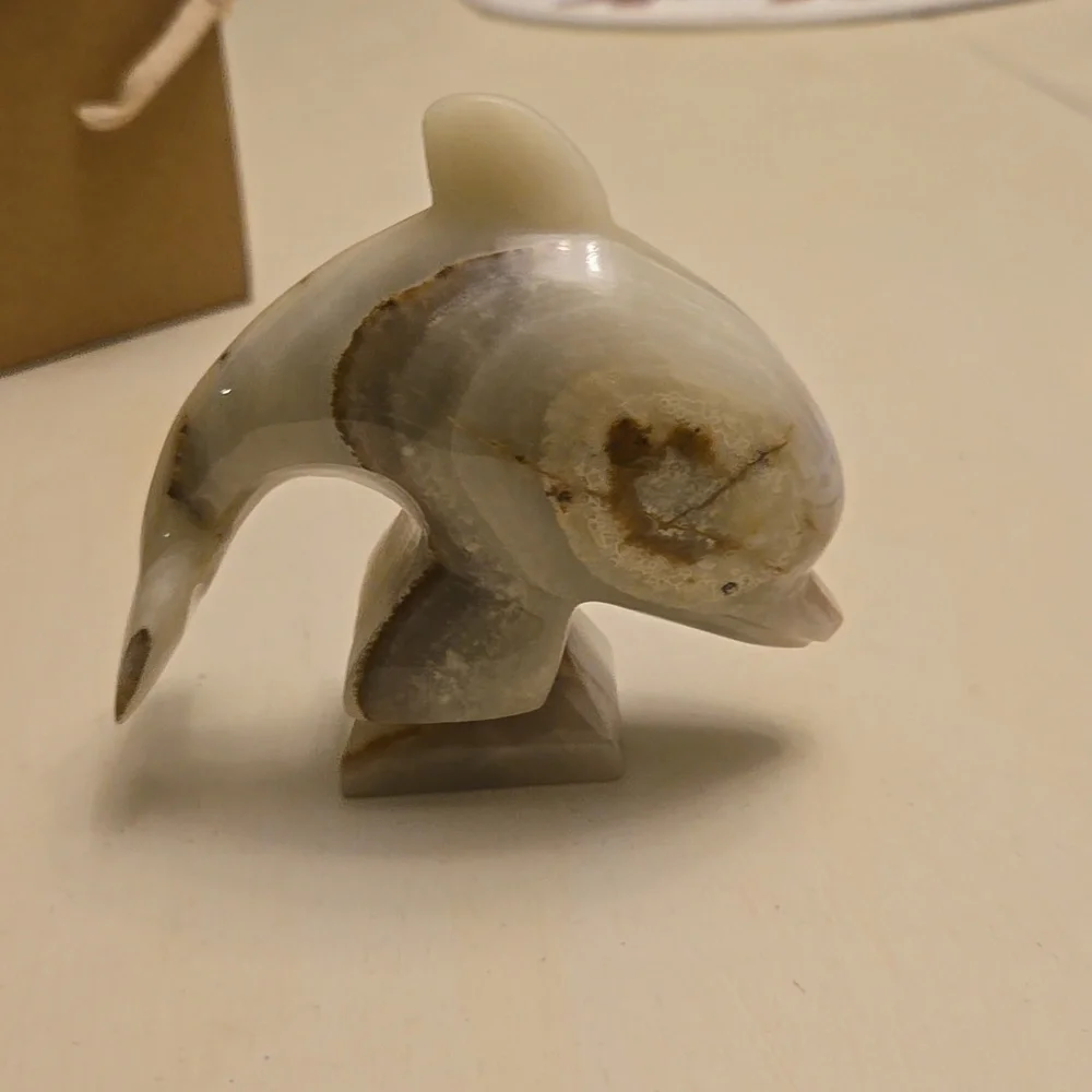 Cream Dolphin Figurine - Picture 1 of 5